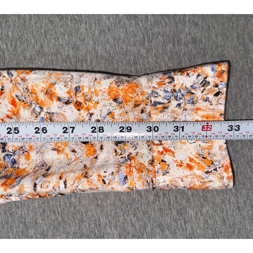Michael Duru Designer Men Slim Fit Floral Abstract Shirt Orange Blue Sze Medium - Picture 7 of 7